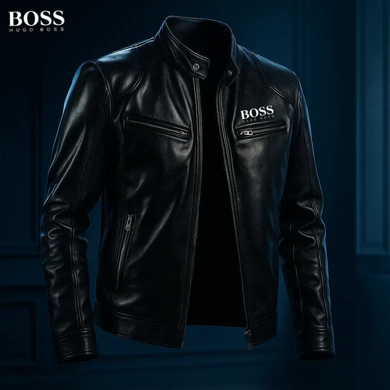 HB - Leather Jacket Hugo Boss Luxvian Black S