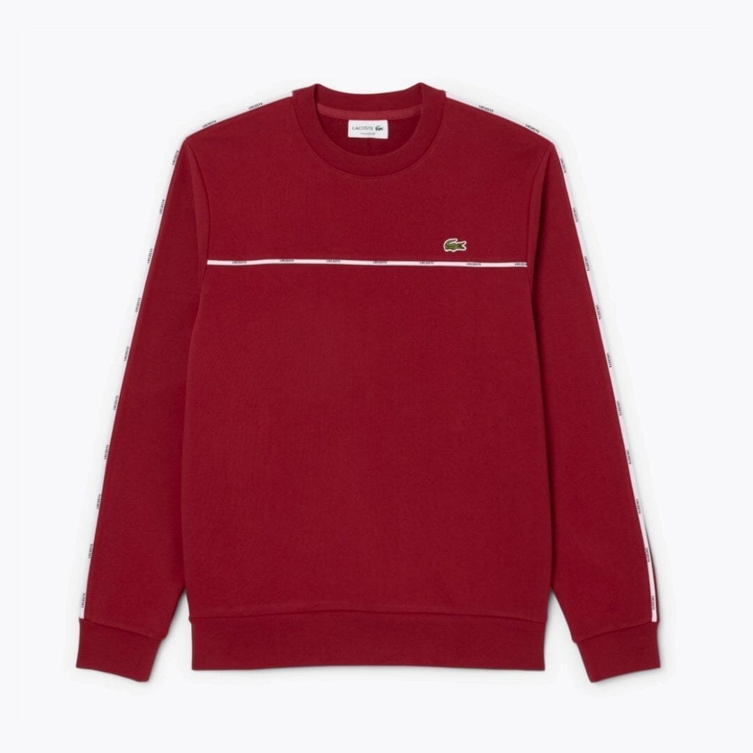 LC Logo Trim Fleece Sweatshirt Lacoste Montevaro Red S
