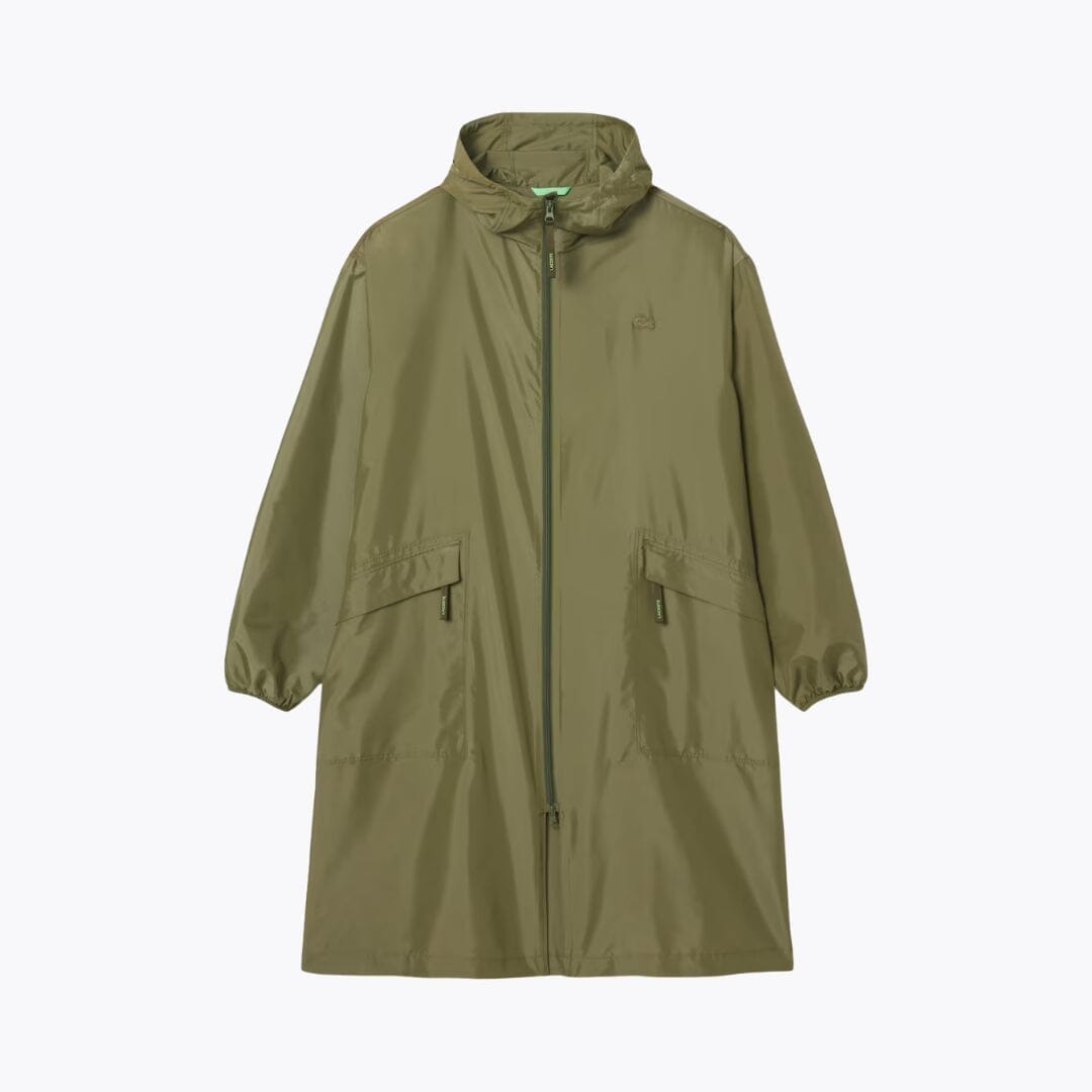 LC Long Packable Water-Repellent Parka Lacoste Montevaro Khaki green S