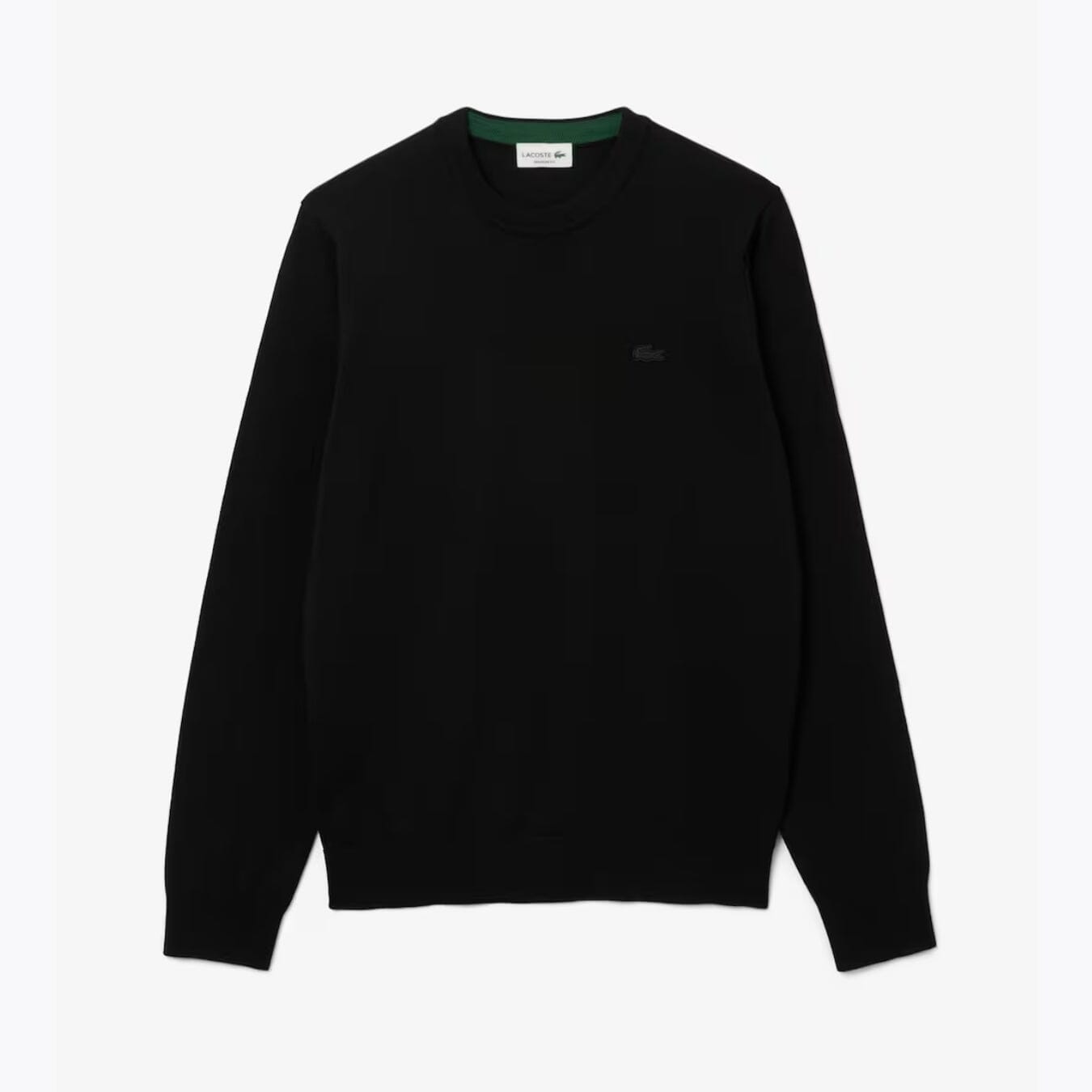 LC Merino Wool Crew Neck Sweater Lacoste Montevaro Black S