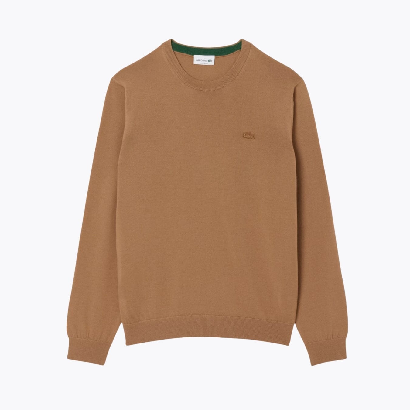 LC Merino Wool Crew Neck Sweater Lacoste Montevaro Brown S