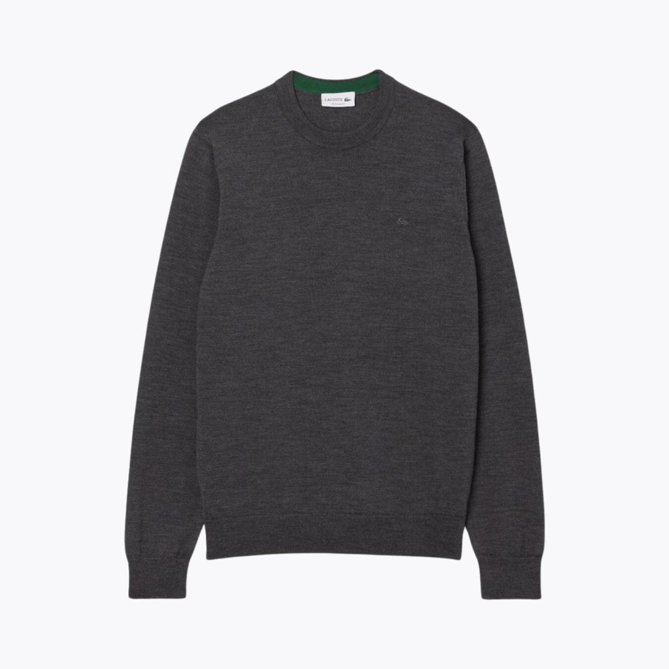 LC Merino Wool Crew Neck Sweater Lacoste Montevaro Grey S