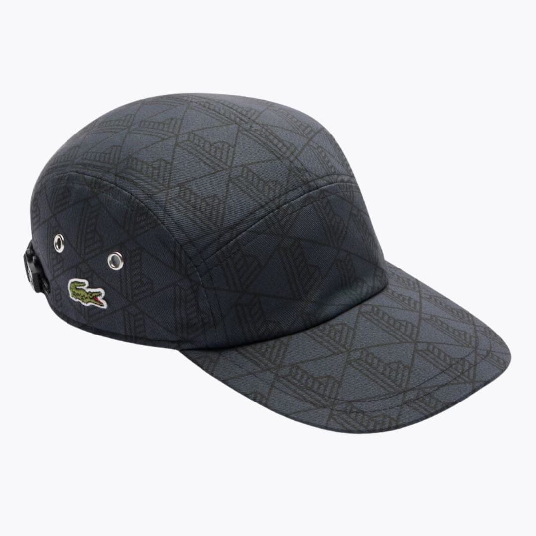LC Printed Twill Jockey Cap Lacoste Montevaro Dark grey / black