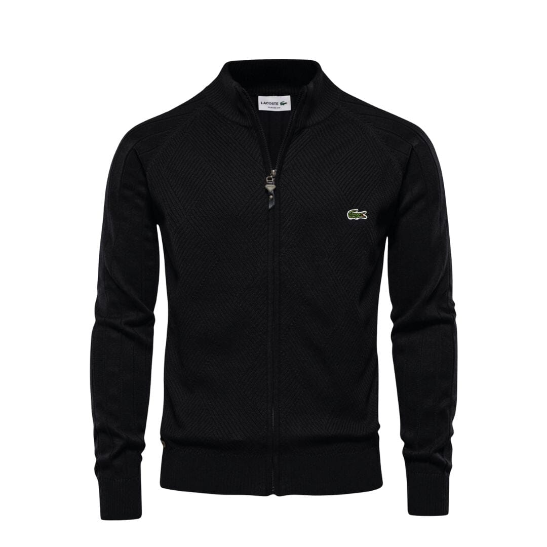 LC Pull Zippé Texturé Homme Lacoste Montevaro Noir S