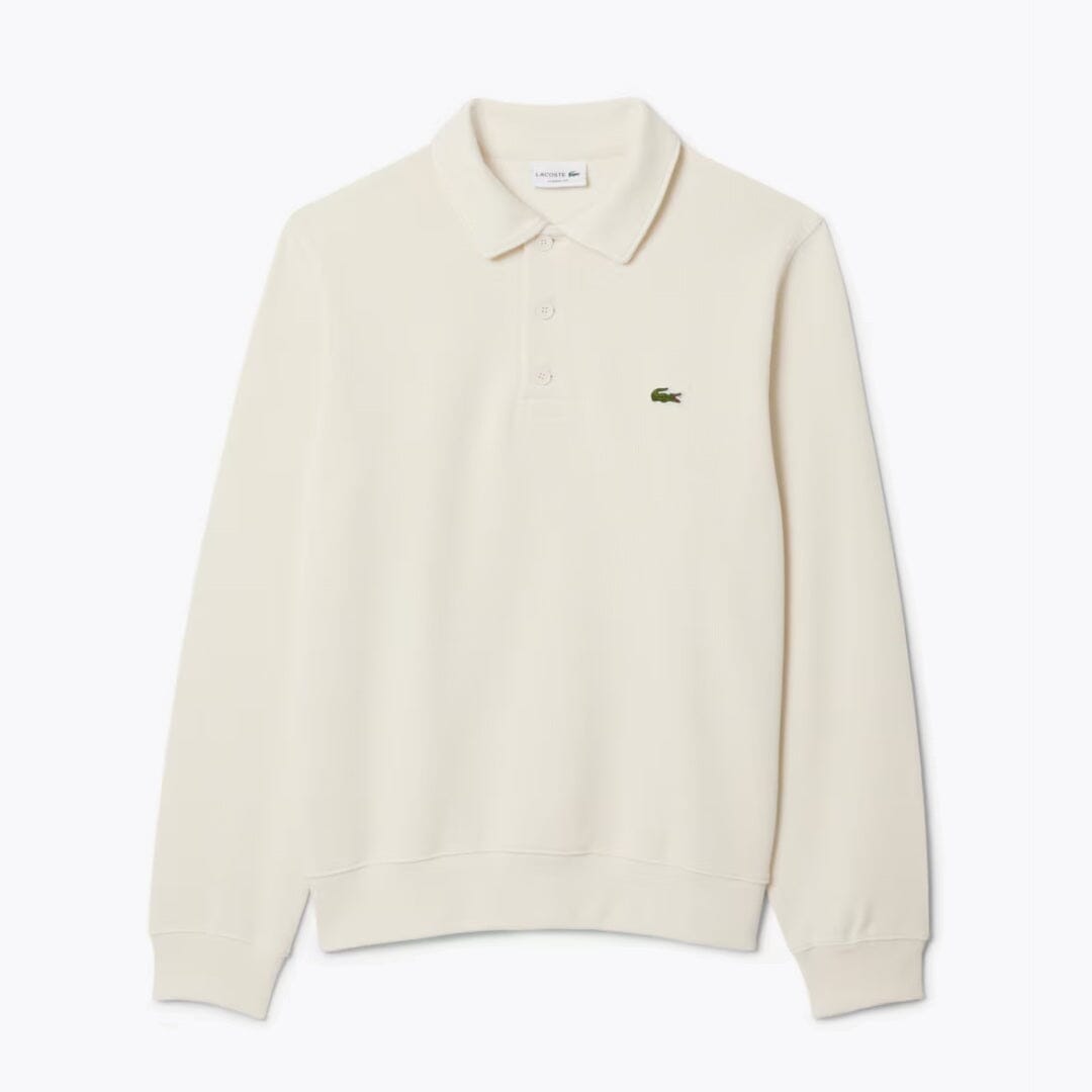 LC Ribbed Cotton Polo Collar Sweatshirt Lacoste Montevaro White S