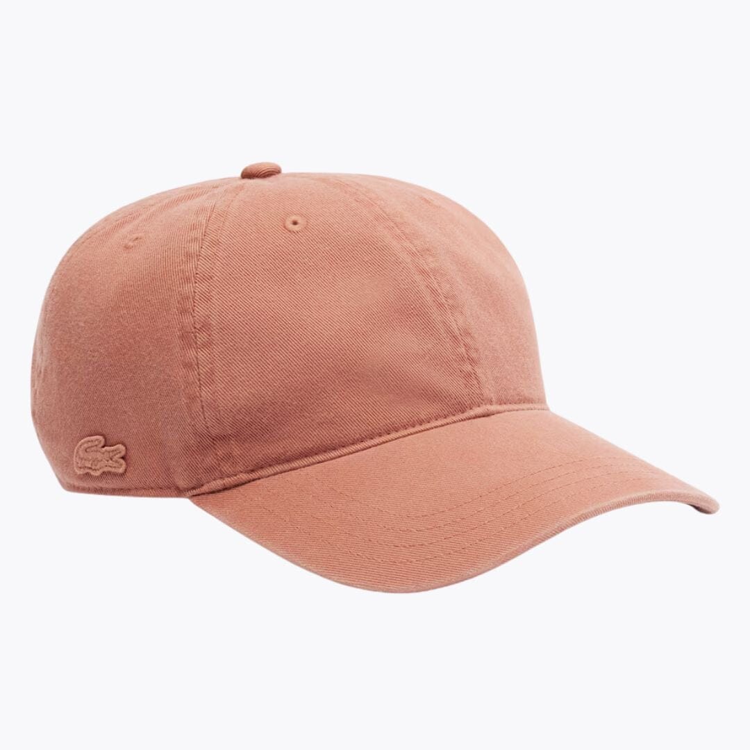 LC Washed Cotton Twill Cap Lacoste Montevaro Terracotta brown
