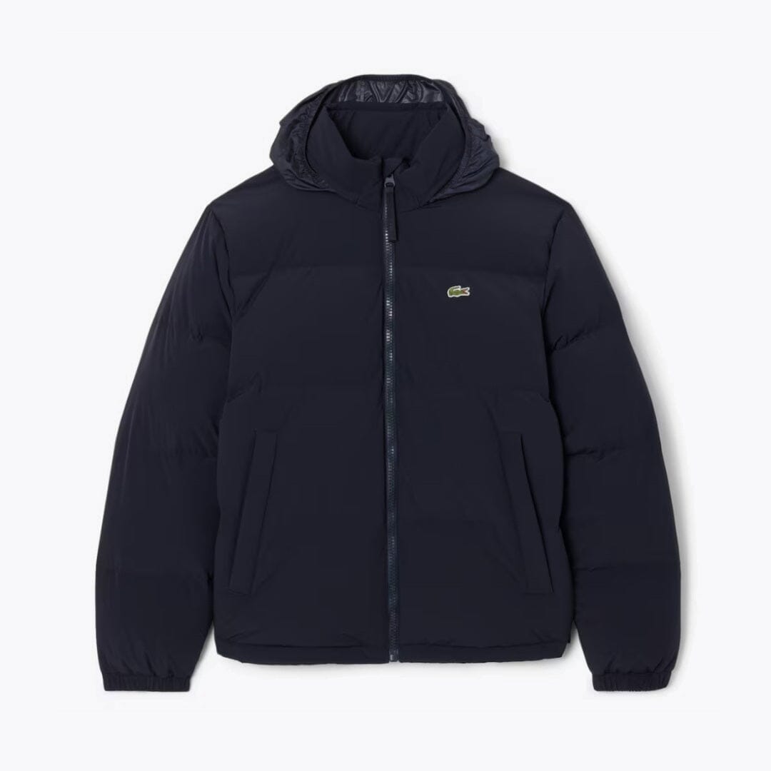 LC Water-Repellent Hooded Down Jacket Lacoste Montevaro Blue S