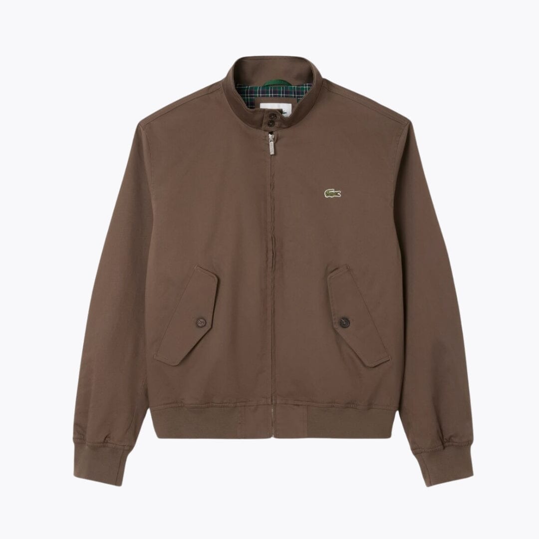 LC Water-Repellent Twill Harrington Jacket Lacoste Montevaro Brown S