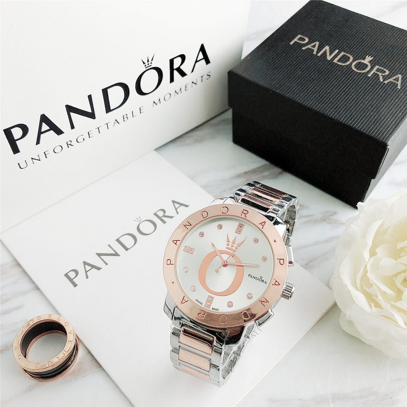 P A N D O R A Flyt Glamour Pandora Montevaro Rose White