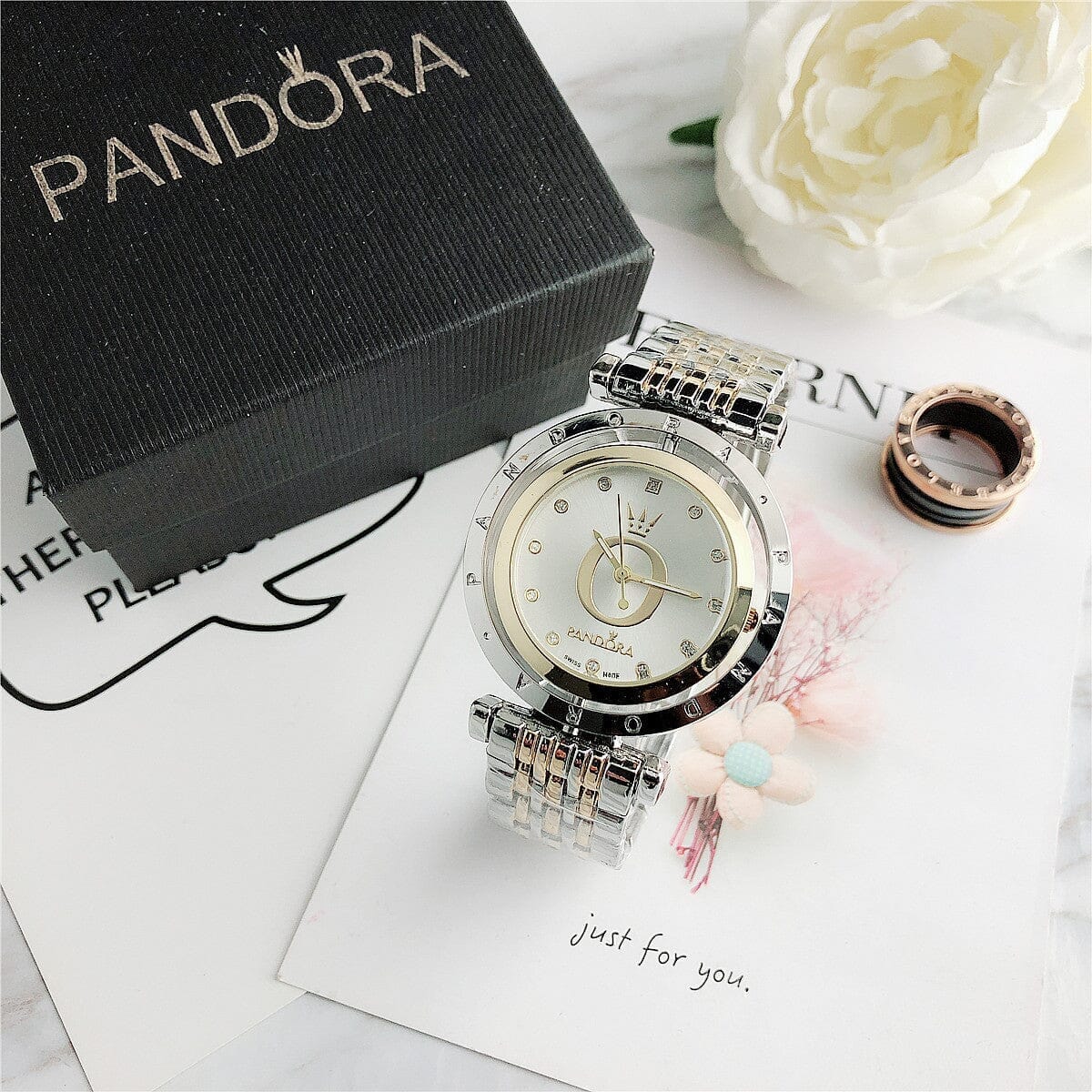 P A N D O R A Moments Glamour Pandora Montevaro Gold White