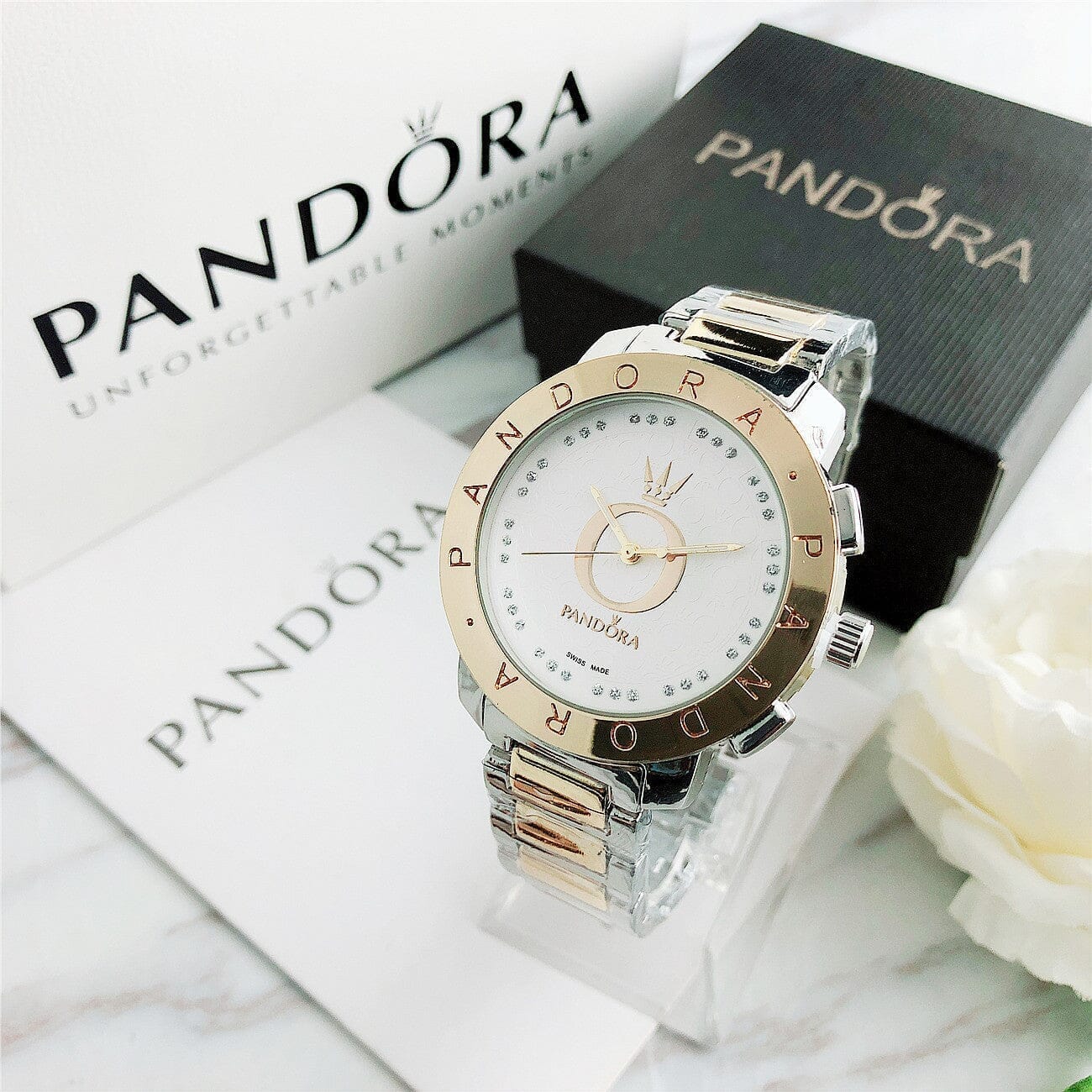 P A N D O R A Valentine's Pandora Montevaro Gold White