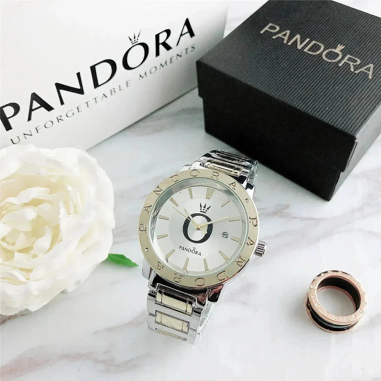 P A N D O R A Wristwatch Glamour Pandora Montevaro Gold White