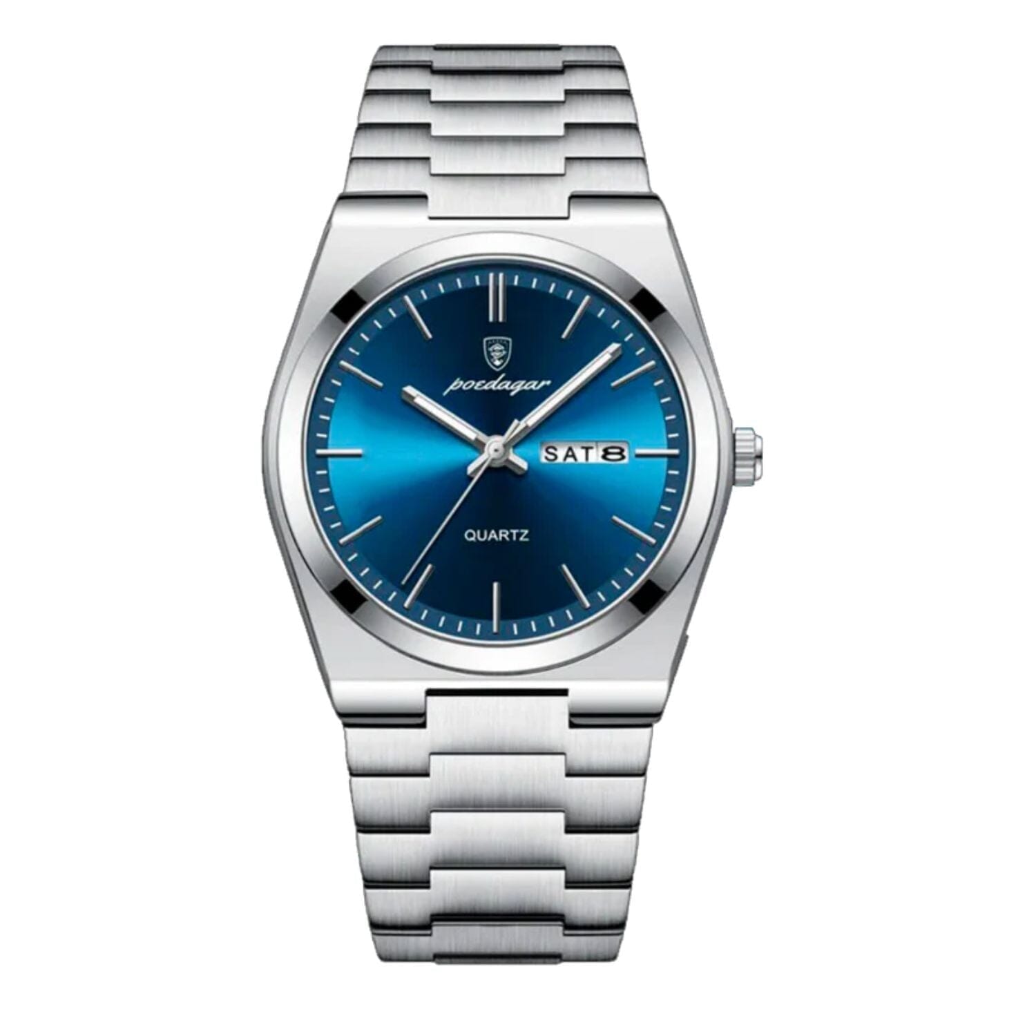 POEDAGAR Essenza 40mm Watch - Water Resistant | Stainless Steel Poedagar Montevaro Silver Blue