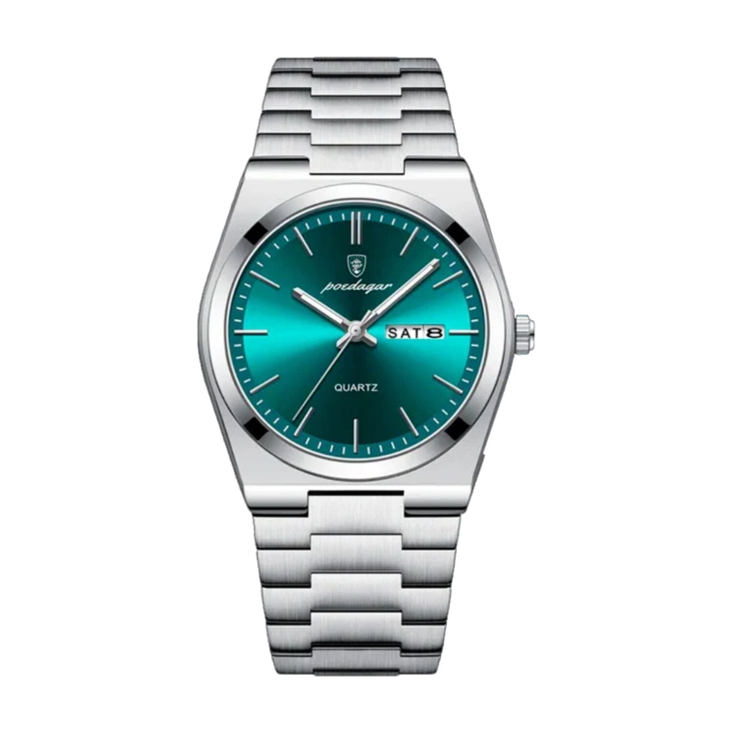 POEDAGAR Essenza 40mm Watch - Water Resistant | Stainless Steel Poedagar Montevaro Silver Green