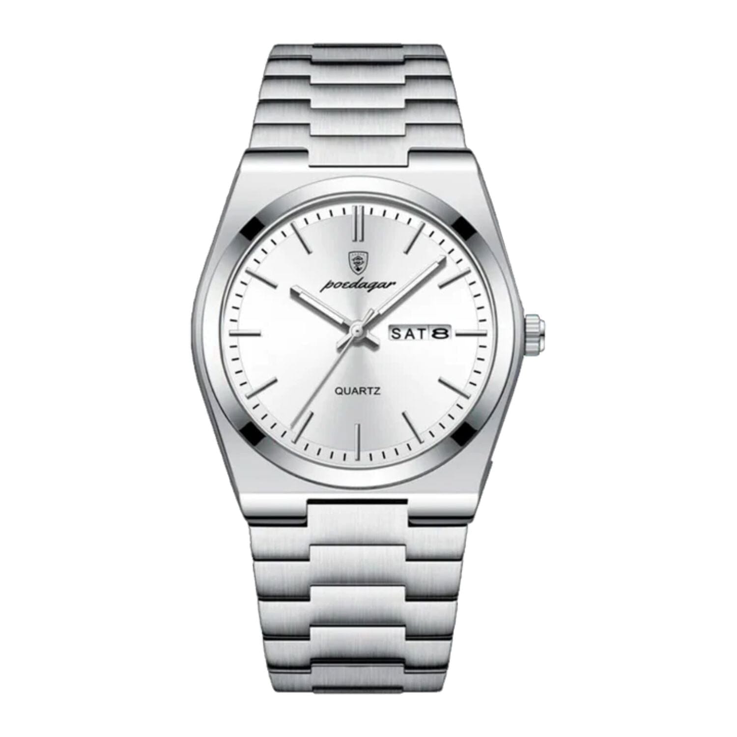 POEDAGAR Essenza 40mm Watch - Water Resistant | Stainless Steel Poedagar Montevaro Silver White