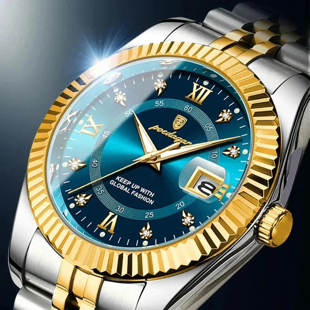 POEDAGAR GoldenStar - 40mm Watch | Water Resistant | Stainless Steel Poedagar Montevaro