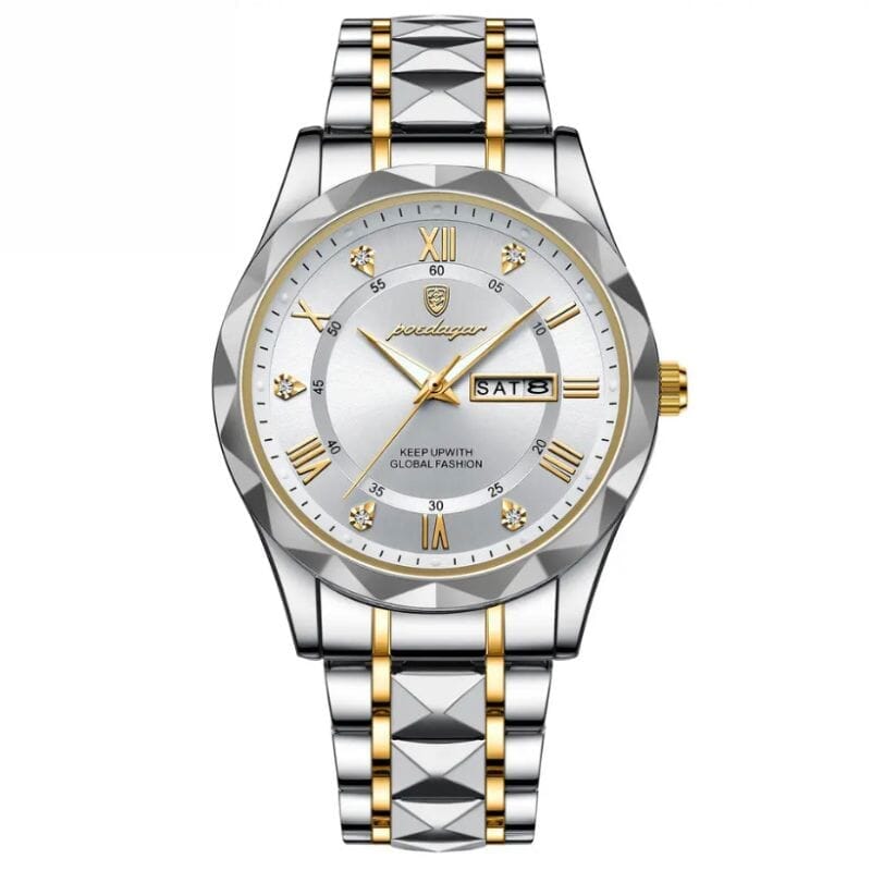 POEDAGAR Luminous Steel 40mm Watch - Water Resistant | Transferred steel Poedagar Montevaro White
