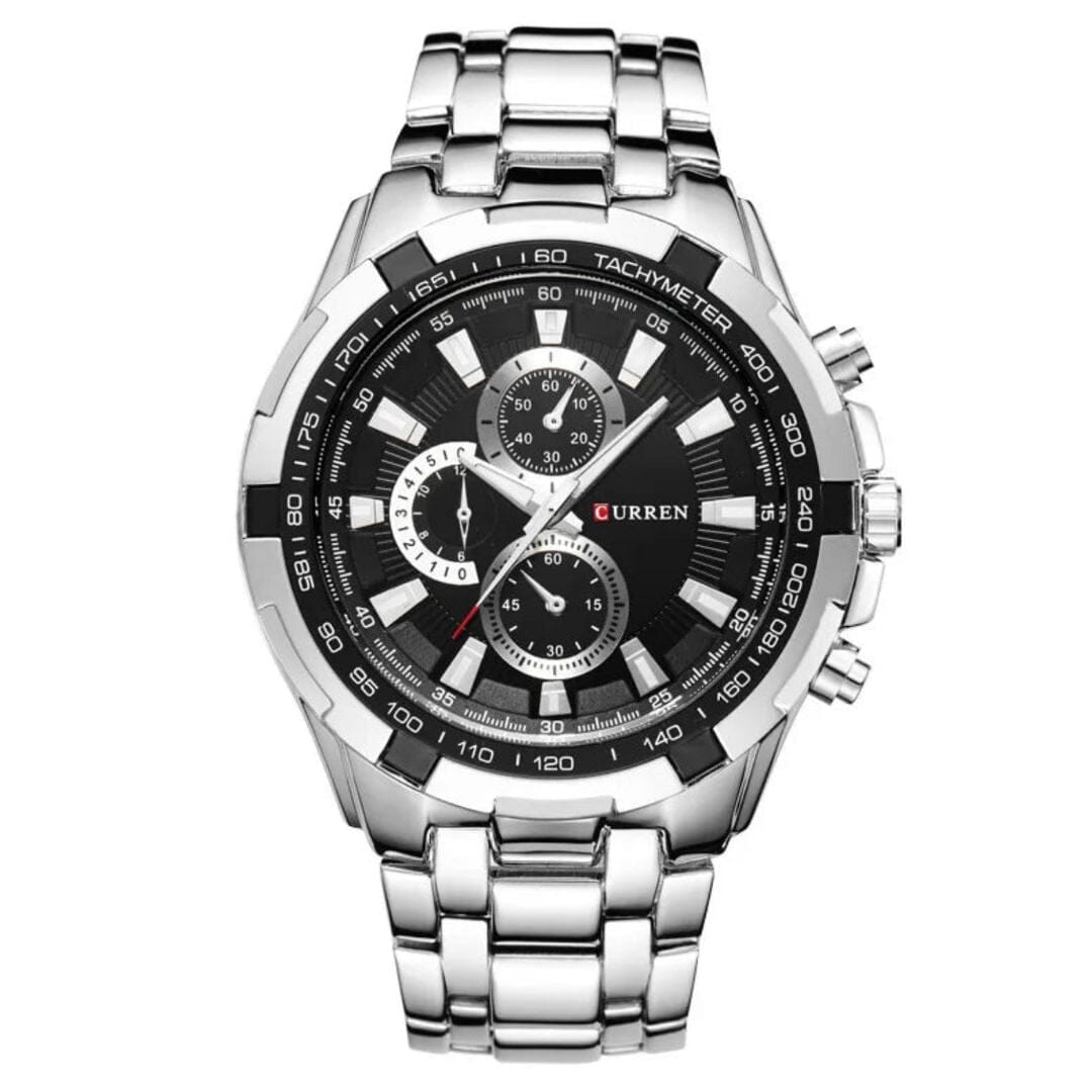 POEDAGAR Watch Enigmatic Poedagar Luxvian Silver Black