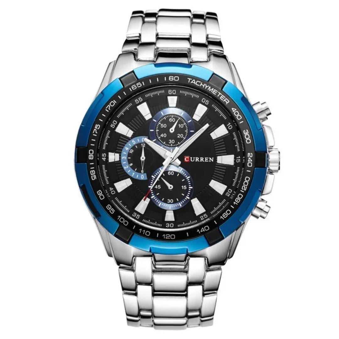 POEDAGAR Watch Enigmatic Poedagar Montevaro Silver Blue
