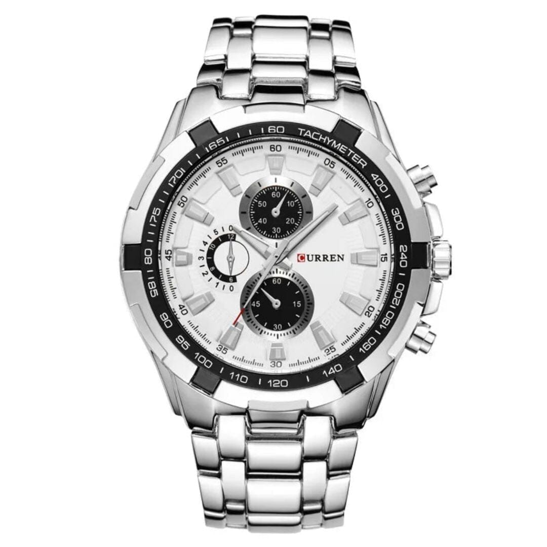 POEDAGAR Watch Enigmatic Poedagar Montevaro Silver White