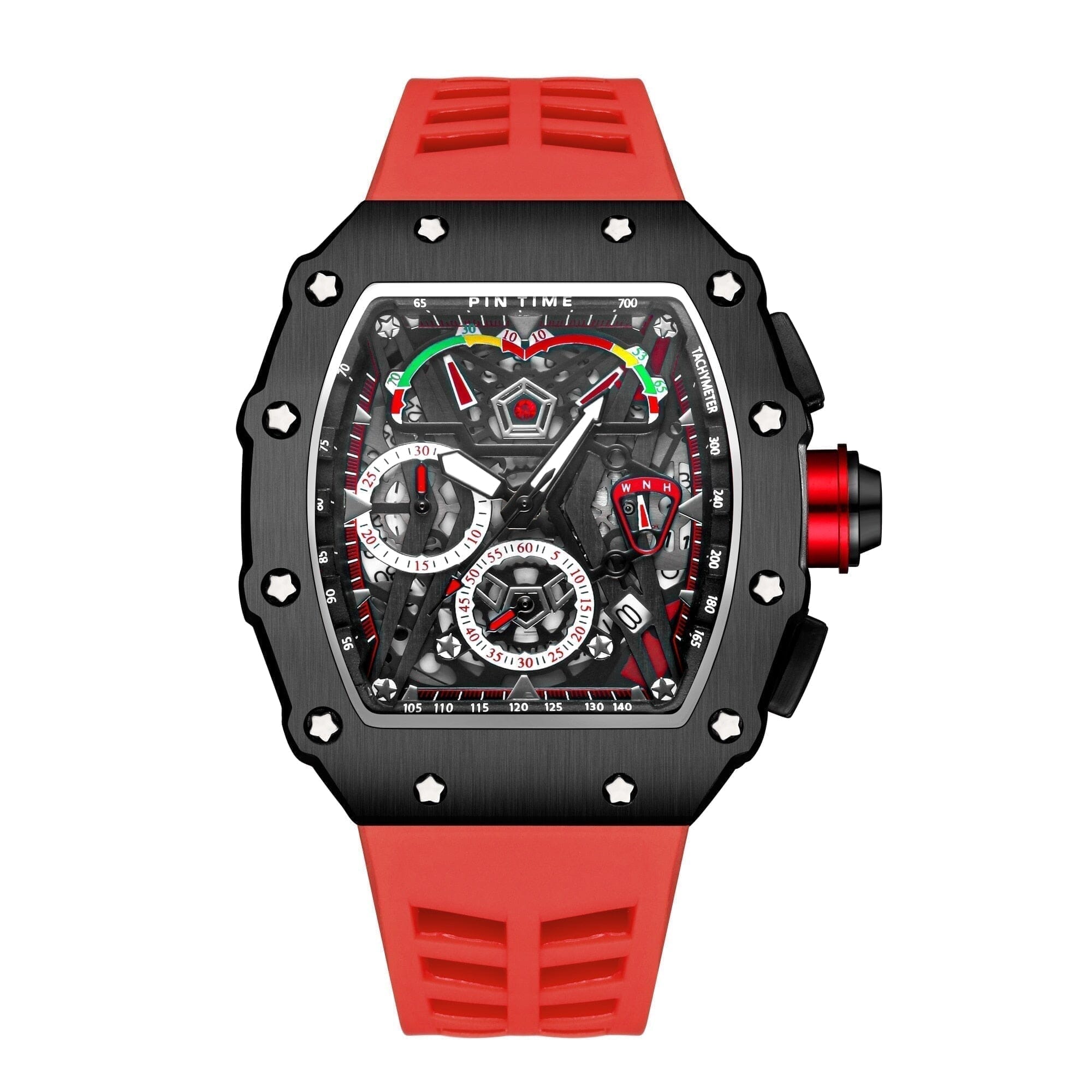 POEDAGAR Watch Pintime 42mm Poedagar Montevaro Red