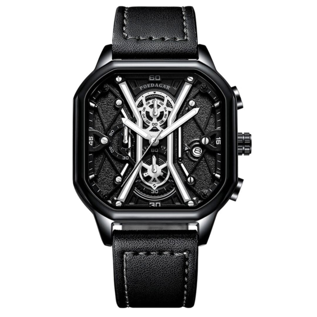 POEDAGAR Watch Regal Elegance Poedagar Montevaro Regal Black Silver