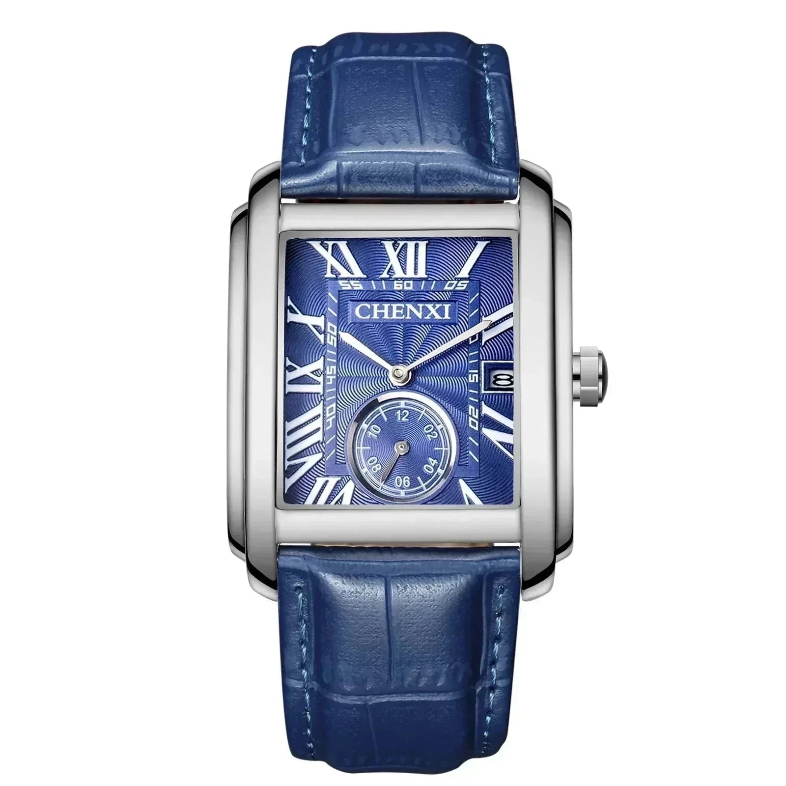 POEDAGAR Watch Vintage Pelle Poedagar Montevaro Blue Silver