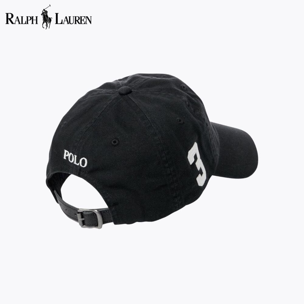 RL Big Pony Chino Ball Cap Ralph Lauren Montevaro Black