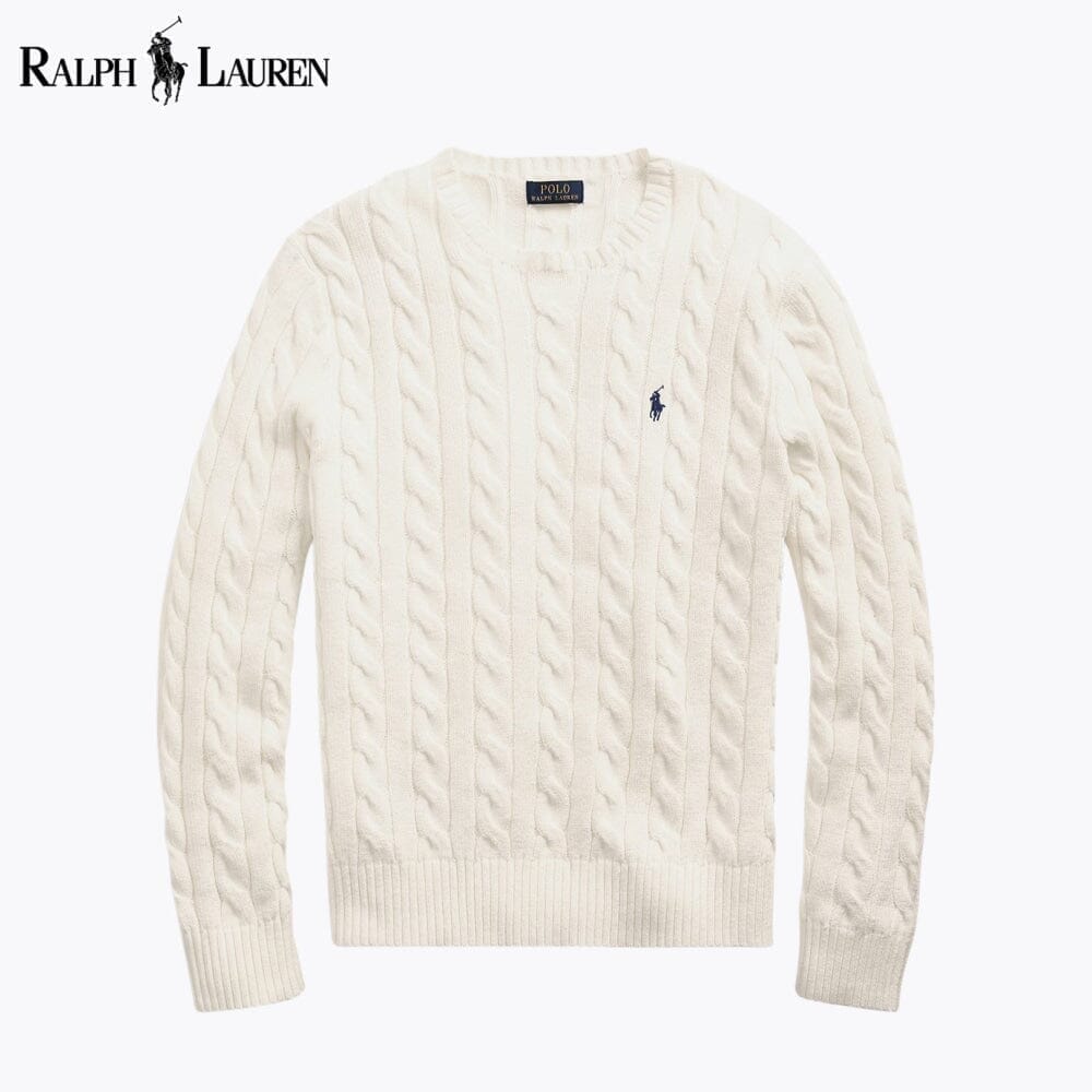 RL Cable-Knit Cotton Jumper Ralph Lauren Montevaro Cream S