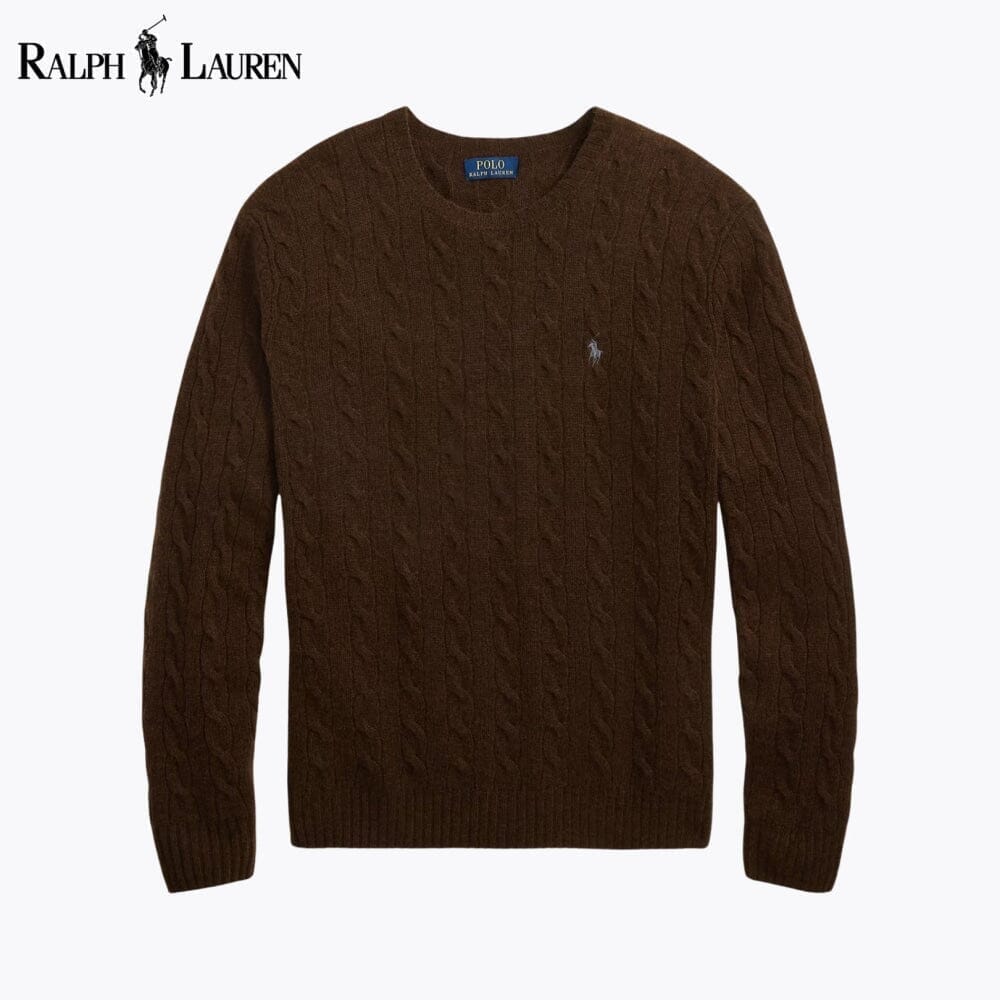 RL Cable-Knit Wool-Cashmere Jumper Ralph Lauren Montevaro Brown S