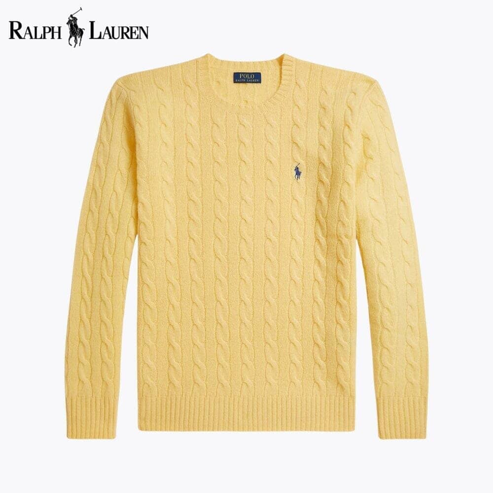 RL Cable-Knit Wool-Cashmere Jumper Ralph Lauren Montevaro Yellow S