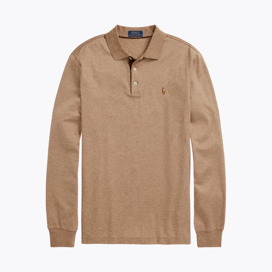 RL Classic Fit Soft Cotton Polo Shirt Ralph Lauren Montevaro Grey Cloud Heather S