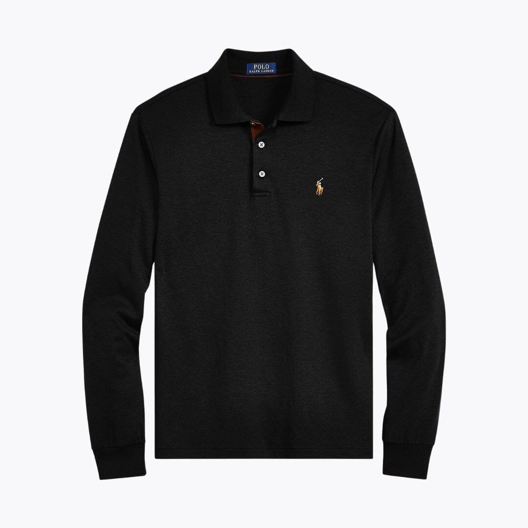 RL Classic Fit Soft Cotton Polo Shirt Ralph Lauren Montevaro Polo Black S