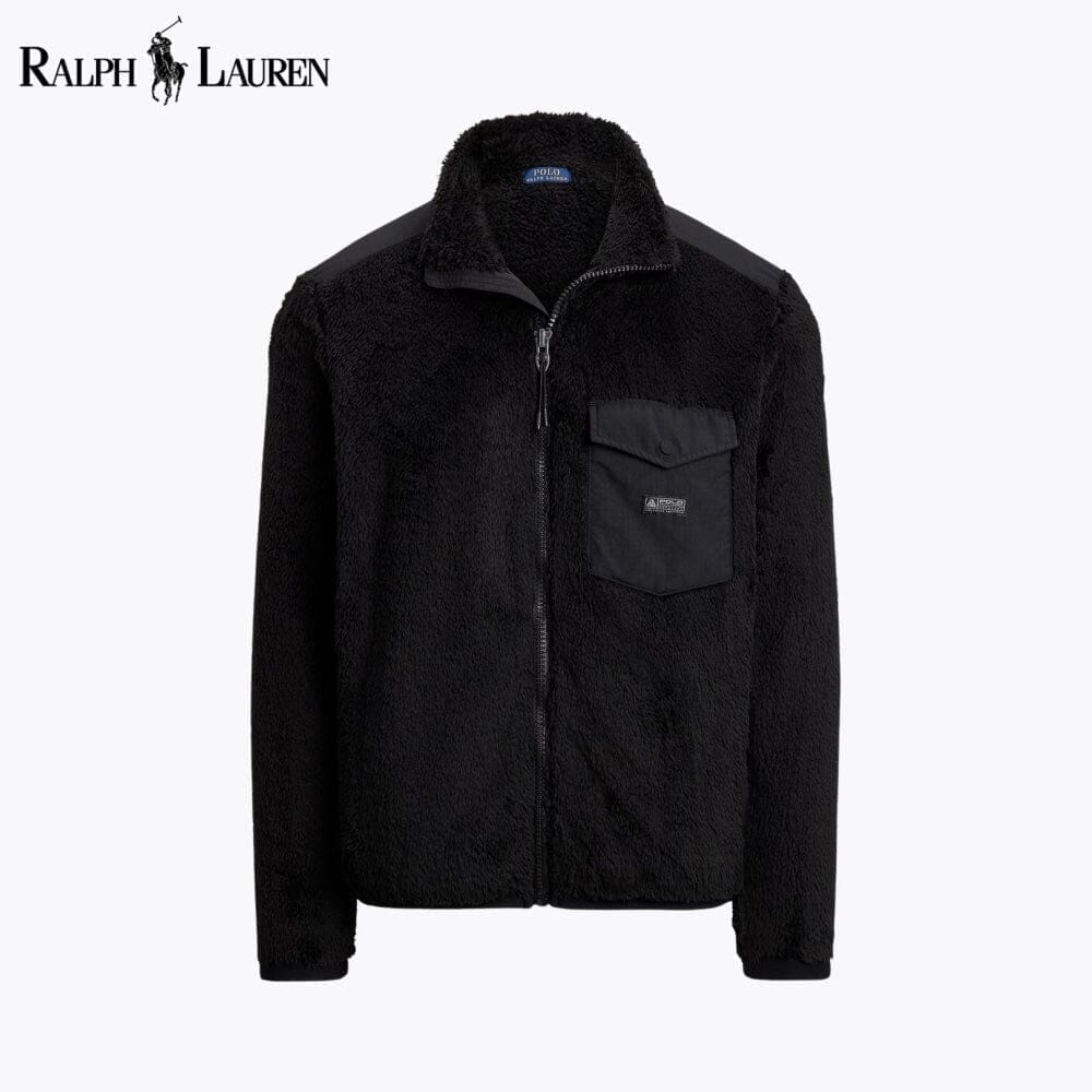 RL Curly Pile Fleece Jacket Ralph Lauren Montevaro Black S