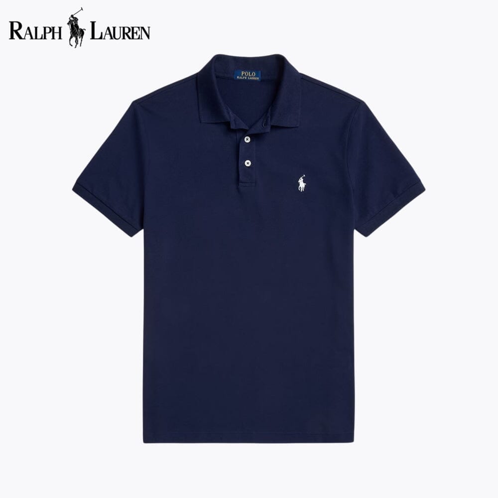 RL Custom Slim Fit Stretch Mesh Polo Shirt Ralph Lauren Luxvian Blue Navy S