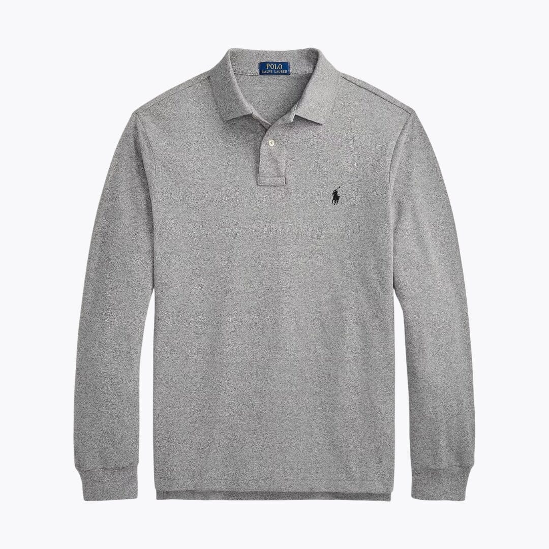 RL Mesh Long-Sleeve Polo Shirt Ralph Lauren Aurev Canterbury Heather S