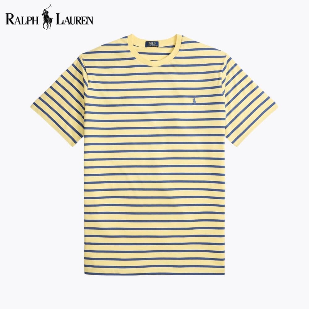 RL Striped Jersey Crewneck T-Shirt Ralph Lauren Luxvian Yellow/Old Royal S