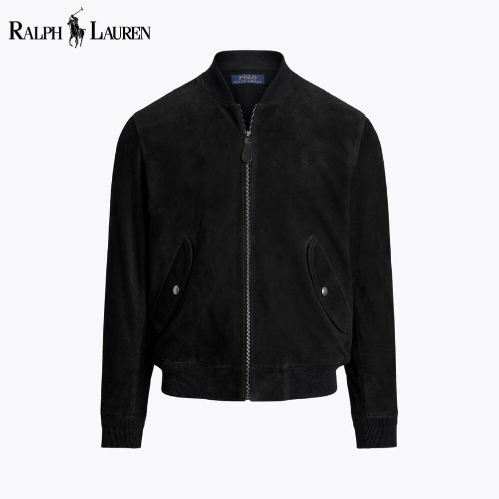 RL Suede Bomber Jacket Ralph Lauren Luxvian Polo Black S