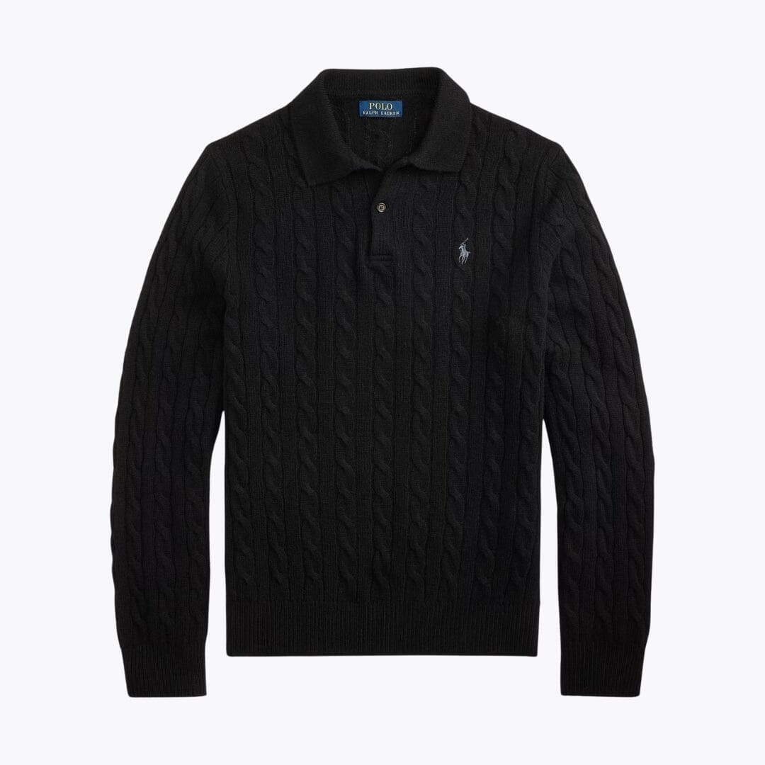 RL Wool–Cashmere Cable-Knit Jumper Ralph Lauren Montevaro Black S