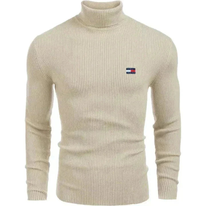 TH Turtleneck Classic Knit Sweater Tommy Hilfiger Montevaro Beige S