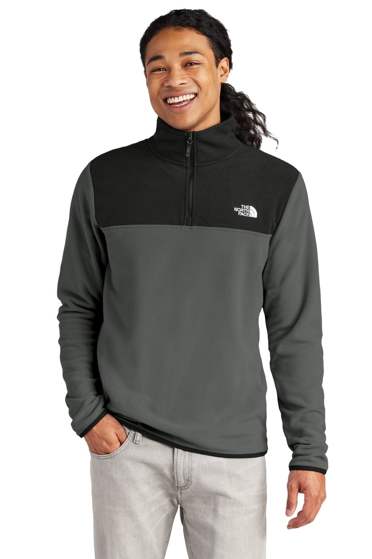 TNF Glacier 1/4-Zip Fleece The North Face Montevaro Asphalt Grey/ TNF Black S