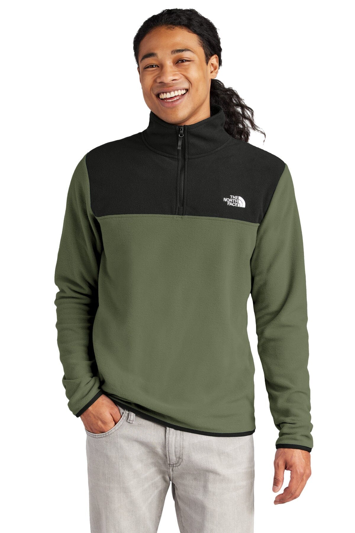TNF Glacier 1/4-Zip Fleece The North Face Montevaro New Taupe Green/ TNF Black S