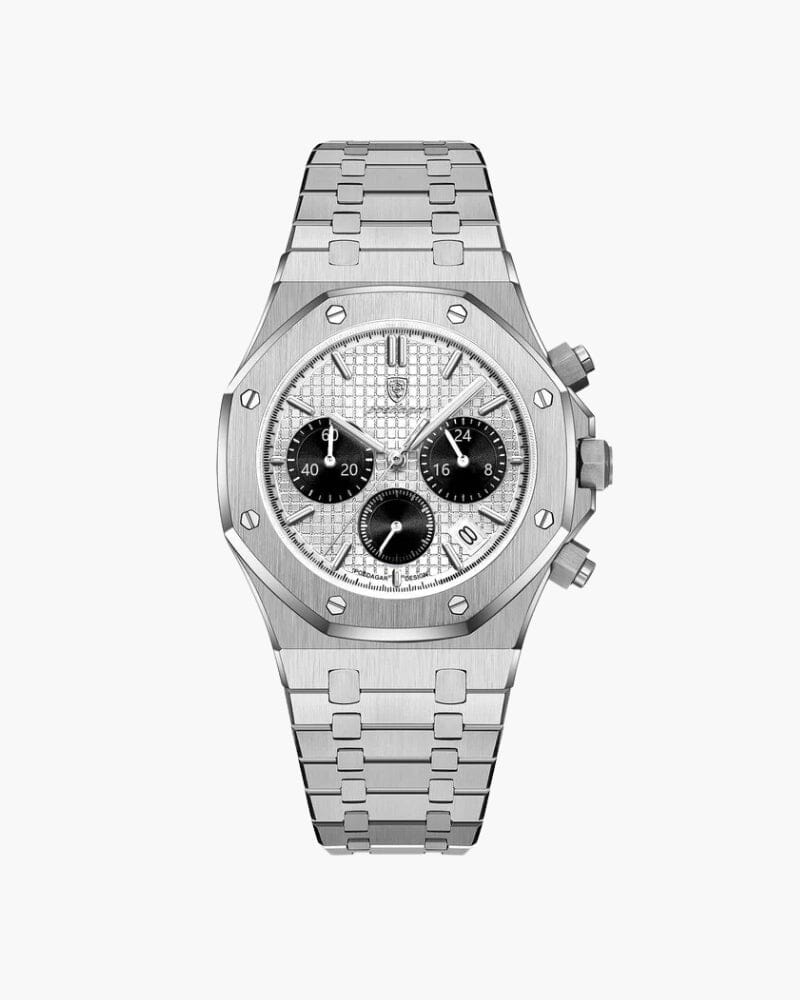 Athens Chronograph Uhr Luxvian Silber 