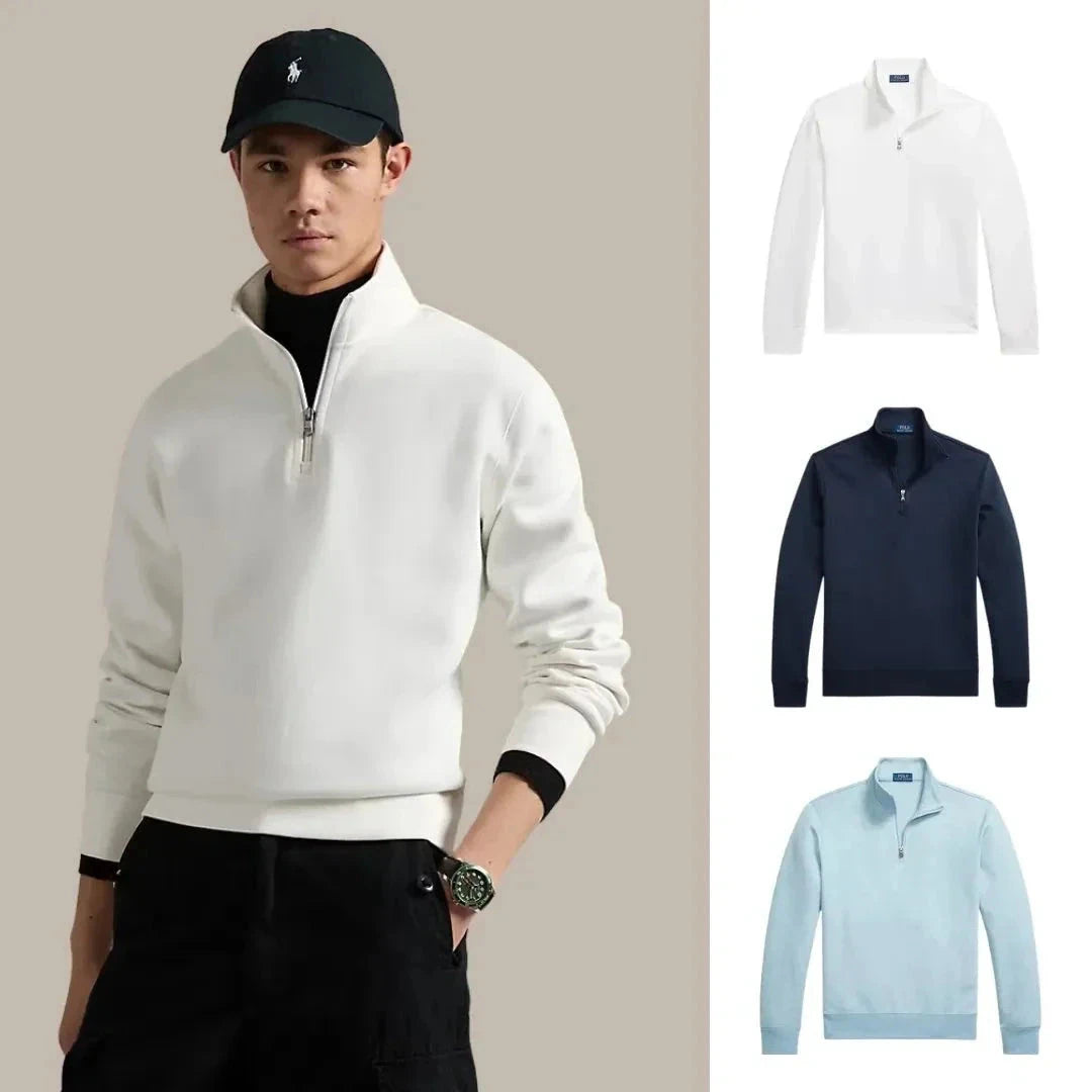 Kaufen Sie 1, erhalten Sie 3 – Bluse mit Verschluss Montevaro Weiß • Aviatorblau • Heideblau S 