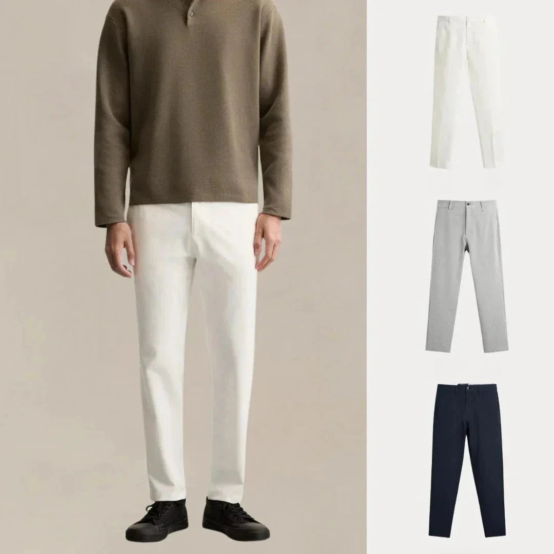 Kaufen Sie 1, erhalten Sie 3 – Chino-Set mit täglichem Rotationsschnitt Montevaro WEISS • GRAU • MARINEBLAU S 