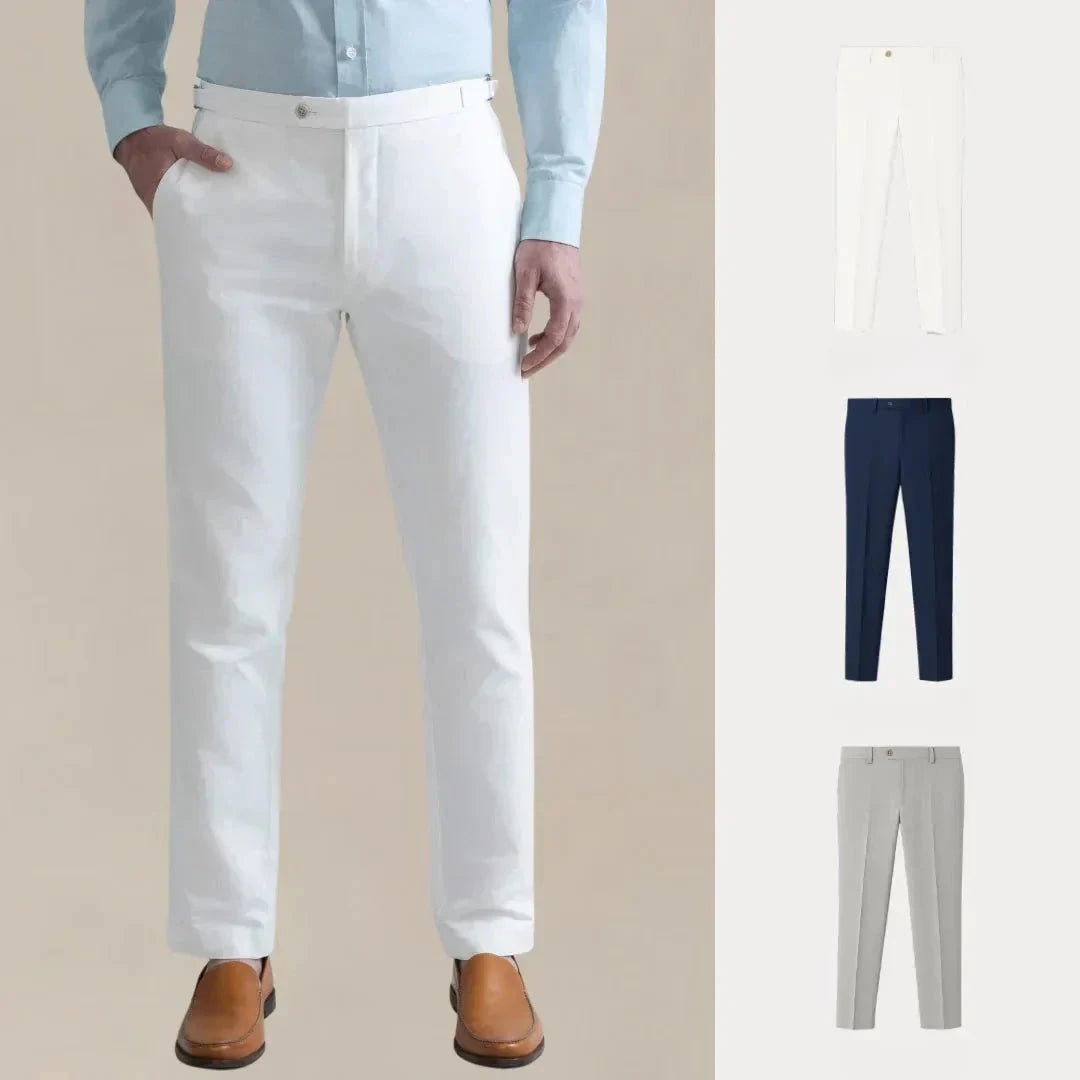 Kaufen Sie 1, erhalten Sie 3 – Comfort Line Chino-Hosen-Set Montevaro WEISS • MARINEBLAU • GRAU S 