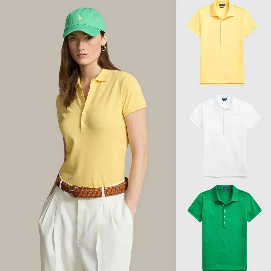 Kaufen Sie 1, erhalten Sie 3! Polo-Shirt-Set aus Piqué-Baumwolle Montevaro Gelb - Weiß - Dunkelgrün S 