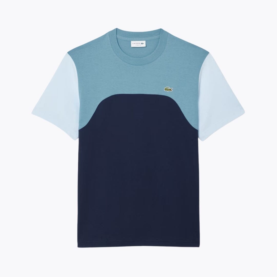LC Cotton Jersey Colour-Block T-shirt Lacoste Luxvian Navy blue / blue / light blue S 