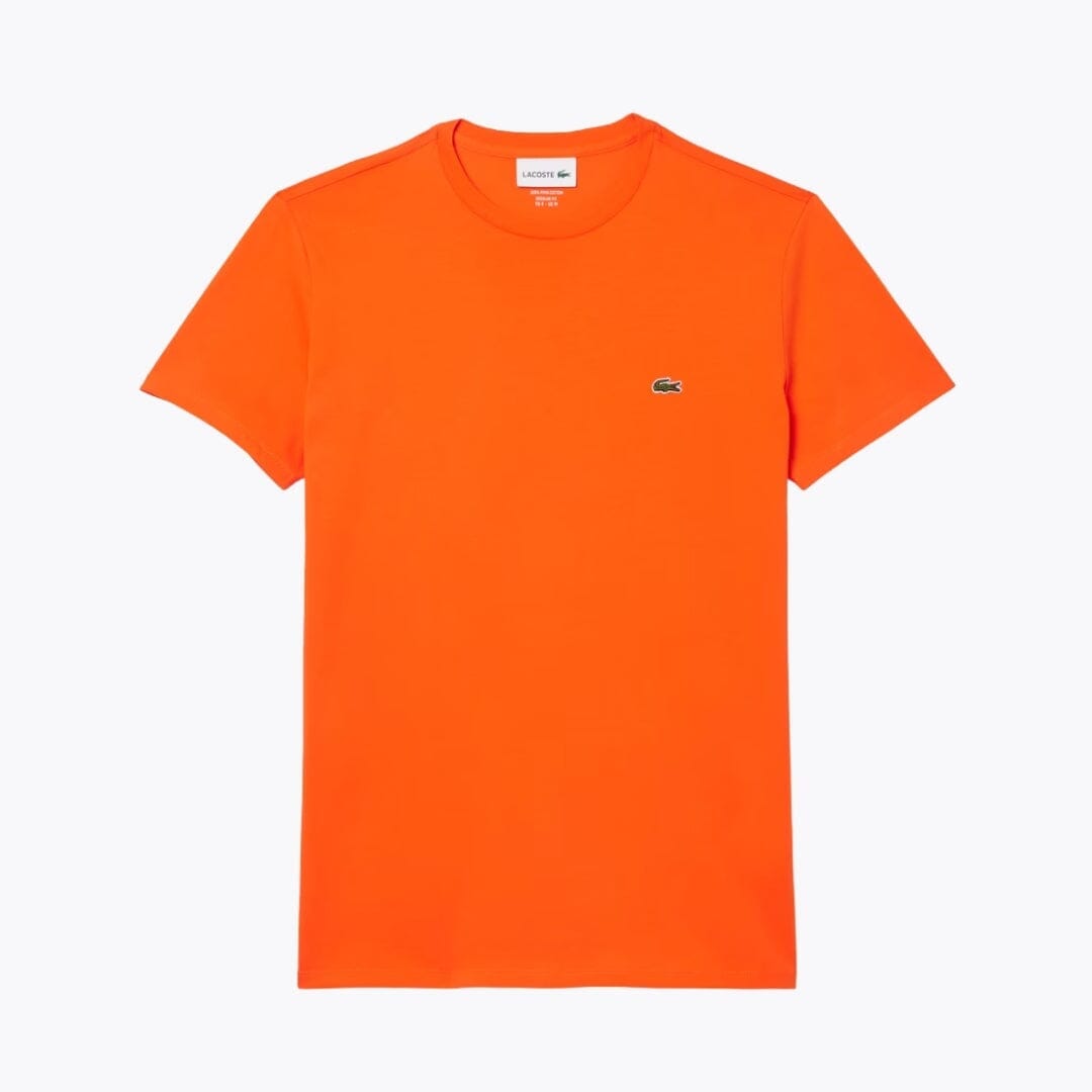 LC Cotton Pima T-shirt Lacoste Luxvian Orange S 