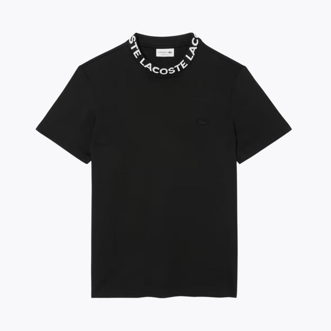 LC Jacquard Branded Piqué T-shirt Lacoste Luxvian Black S 